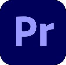 Adobe Premiere app icon, the letters Pr on a dark blue square